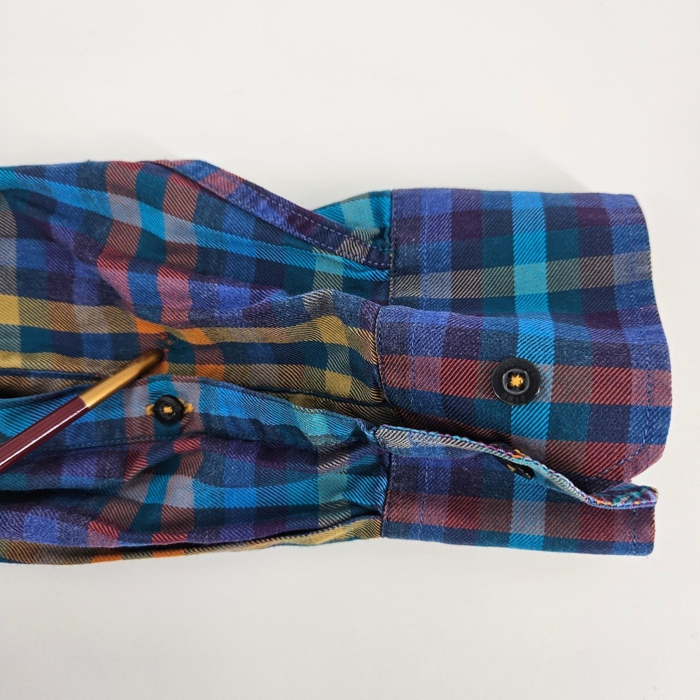 Alan‎ Flusser Men's Long Sleeve Plaid Button-Down Shirt - Picture 7 of 10